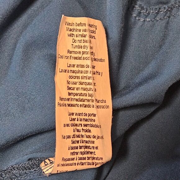 Cherokee Scrub Top Size Large Caribbean Blue - Picture 6 of 7